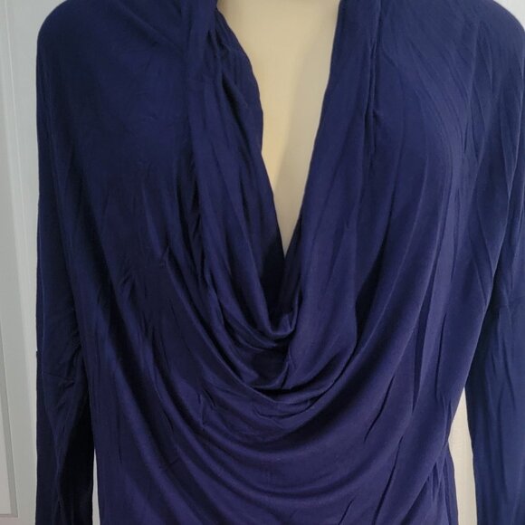 Zenana Outfitters Purple Drape Front Long Sleeve Top Style RT-9031 - Picture 2 of 9